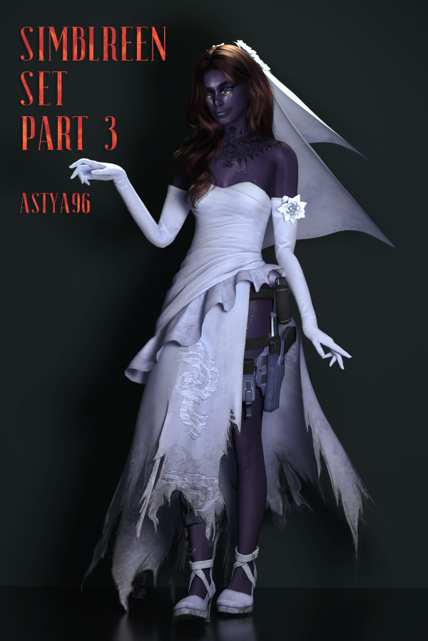 Alpha Simblreen Set (2021) Part 3 Tekken 7 Nina Bride Set by simsfinds - The Sims 4 Custom Content