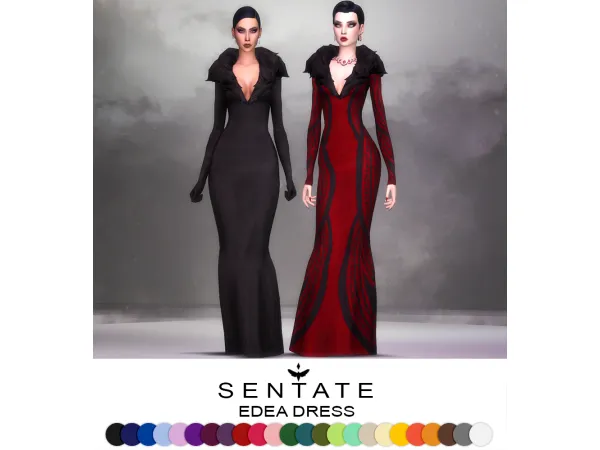 Maxis Match Edea Dress by sentate - The Sims 4 Custom Content