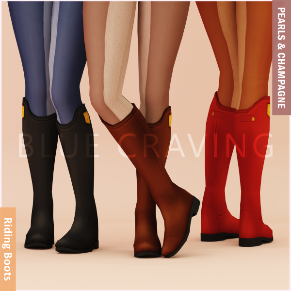 Maxis Match Blue Craving Riding Boots by bluecraving - The Sims 4 Custom Content