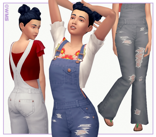 Maxis Match HARPER OVERALLS by simsfinds - The Sims 4 Custom Content
