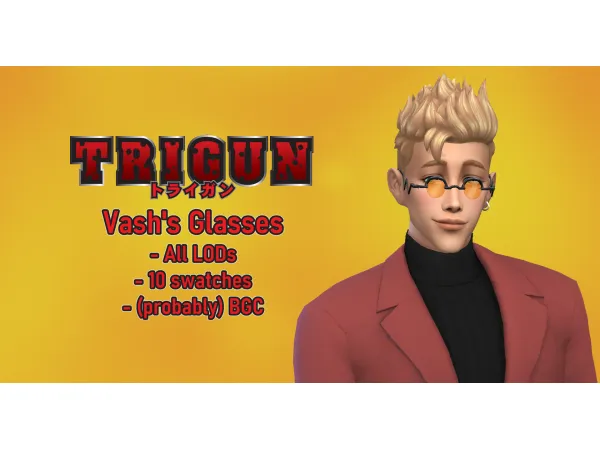 Maxis Match Vash's Glasses (CAS ) by KJNanika - The Sims 4 Custom Content