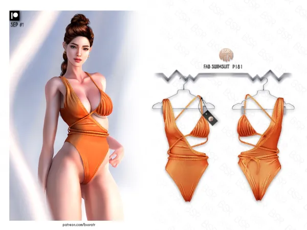 Alpha FAB SWIMSUIT P181 by simsfinds - The Sims 4 Custom Content