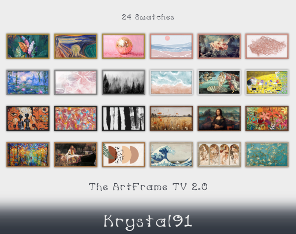 Mix The ArtFrame TV 20 by simsfinds - The Sims 4 Custom Content