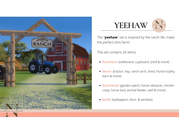Mix YEEHAW the ranch life by simsfinds - The Sims 4 Custom Content