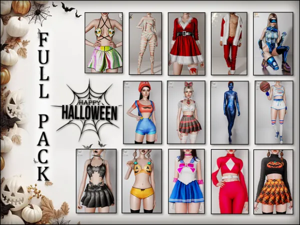 Alpha HALLOWEEN FULL PACK 2023 by simsfinds - The Sims 4 Custom Content
