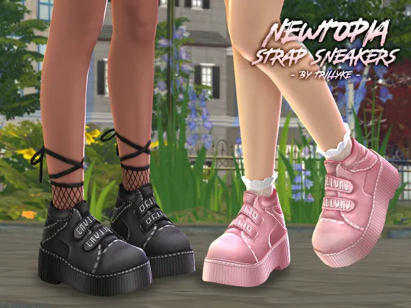 Maxis Match Newtopia Strap Sneakers - The Sims 4 Custom Content