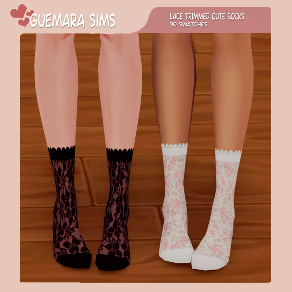 Alpha Lace Trimmed Cute Socks by simsfinds - The Sims 4 Custom Content
