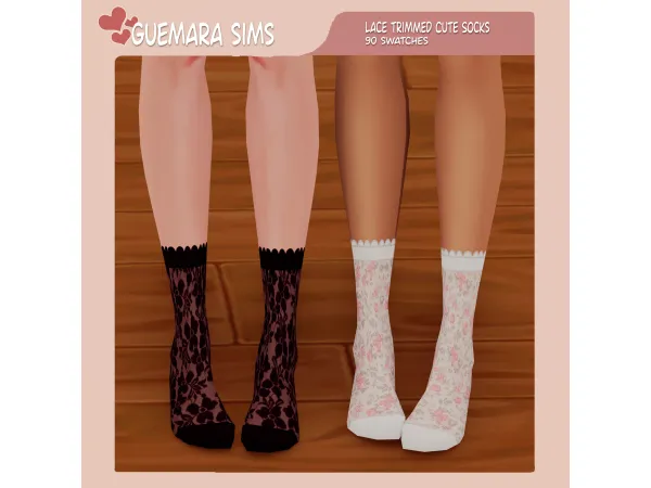 Alpha Lace Trimmed Cute Socks - The Sims 4 Custom Content