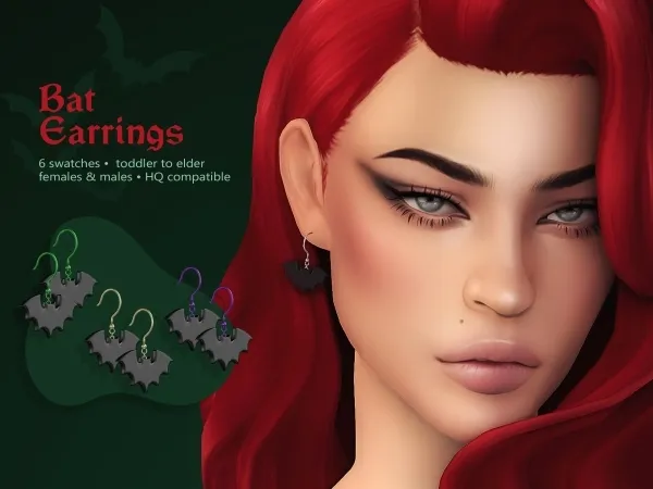 Maxis Match Bat Earrings - The Sims 4 Custom Content