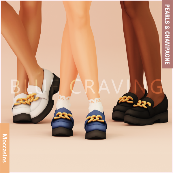 Mix Blue Craving Buckled Moccasins socks by bluecraving - The Sims 4 Custom Content