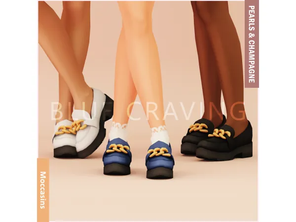 Mix Blue Craving Buckled Moccasins socks - The Sims 4 Custom Content