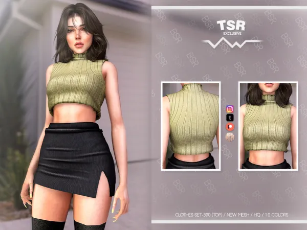 Alpha CLOTHES SET 390 BD1061 BD1062 by simsfinds - The Sims 4 Custom Content