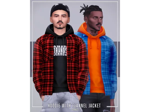 Maxis Match Hoodie With Flannel Jacket - The Sims 4 Custom Content