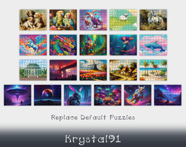 Mix Replace Default Puzzles by simsfinds - The Sims 4 Custom Content
