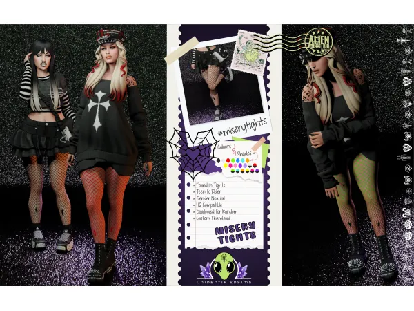 Alpha Misery Tights FREE Simblreen Gift by unidentifiedsims - The Sims 4 Custom Content