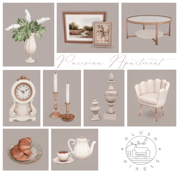 Alpha Parisian Apartment by plush_pixels - The Sims 4 Custom Content