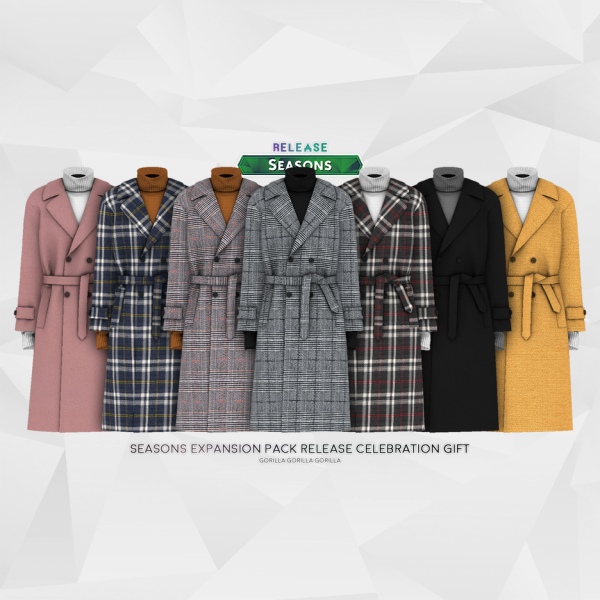 Alpha Winter Trench Coat by simsfinds - The Sims 4 Custom Content