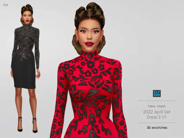 Mix April Wedding Dress by elfdor - The Sims 4 Custom Content