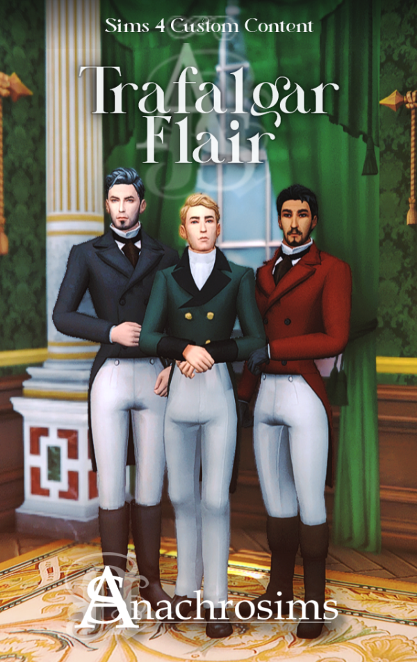 Maxis Match [TS4CC] Trafalgar Flair 2 Regency Era Masc Outfits by simsfinds - The Sims 4 Custom Content