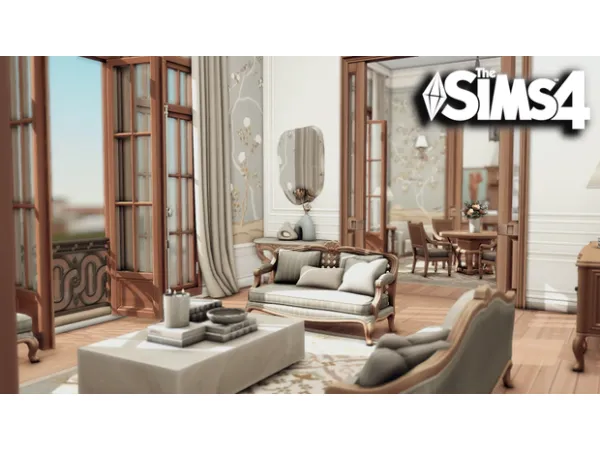 Mix Parisian elegant apartment by simsfinds - The Sims 4 Custom Content