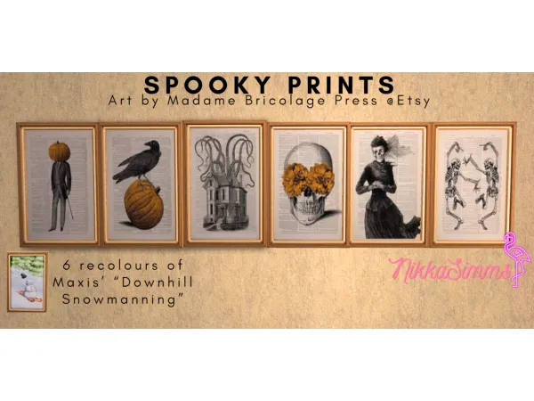Spooky Prints by simsfinds - The Sims 2 Custom Content
