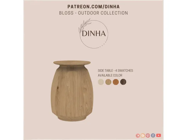 Mix Bloss Outdoor Collection (Side Table) - The Sims 4 Custom Content