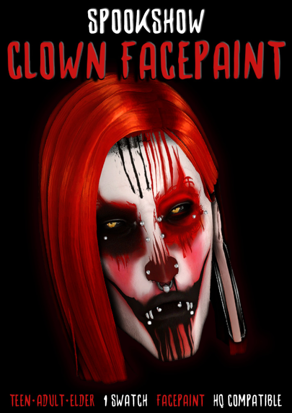 Mix clown facepaint by simsfinds - The Sims 4 Custom Content