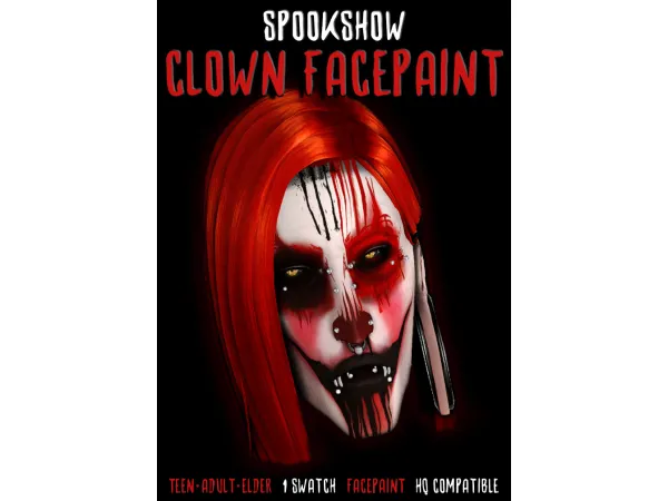 Mix clown facepaint - The Sims 4 Custom Content