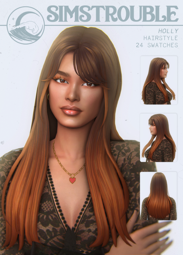 Maxis Match Holly Hairstyles (Bangs and Braids) by simsfinds - The Sims 4 Custom Content