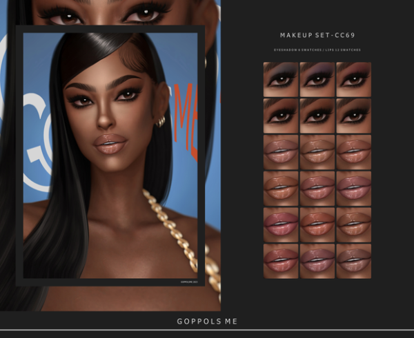 Alpha GPME GOLD MAKEUP SET CC69 by simsfinds - The Sims 4 Custom Content