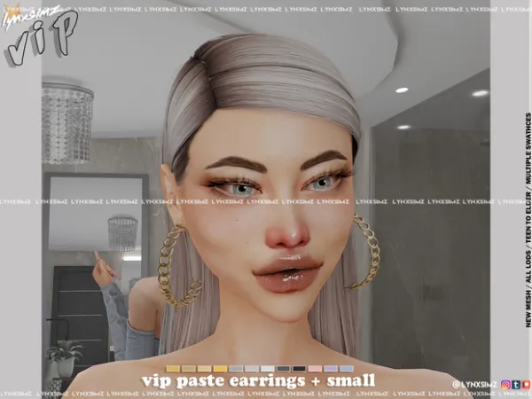 Alpha Earrings small by simsfinds - The Sims 4 Custom Content