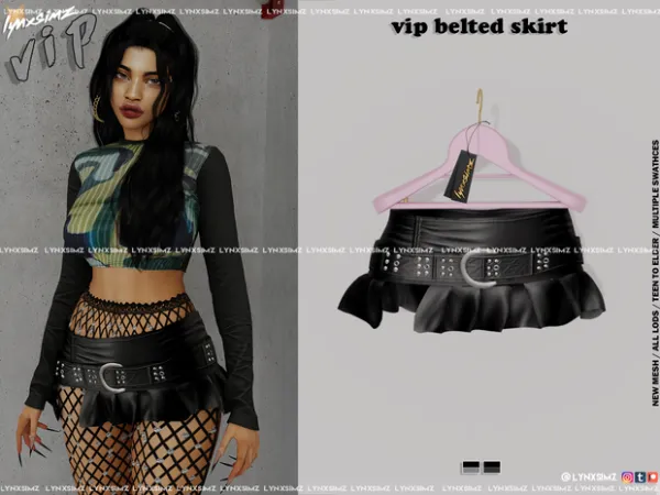 Alpha Belted Skirt by simsfinds - The Sims 4 Custom Content