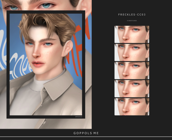 Alpha GPME GOLD Freckles CC03 by simsfinds - The Sims 4 Custom Content