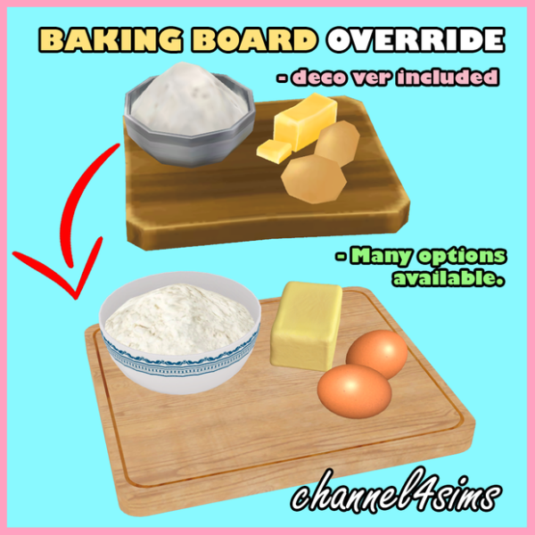 Mix Baking Board Override deco by simsfinds - The Sims 4 Custom Content