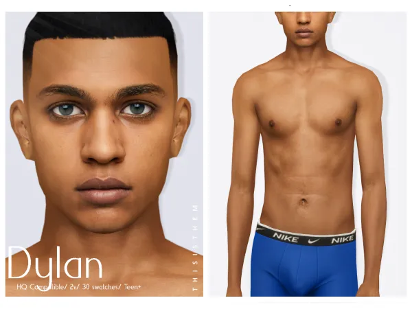 Alpha [THISISTHEM] Dylan Skin Overlay - The Sims 4 Custom Content