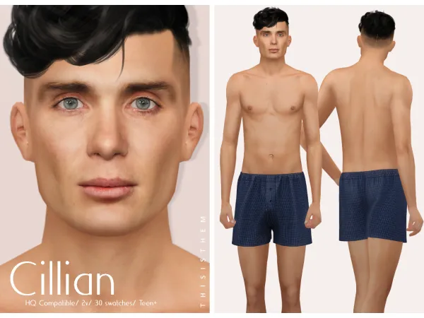 Alpha [THISISTHEM] Cillian Skin Overlay by thisisthem - The Sims 4 Custom Content