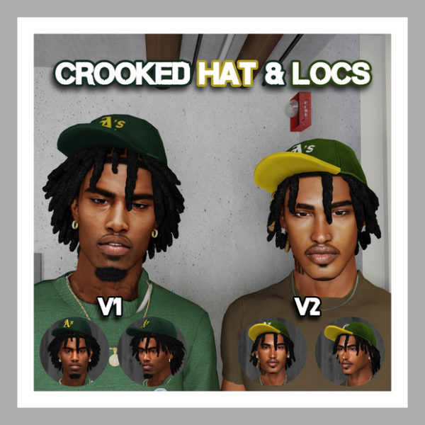 Alpha CROOKED CAP LOCS by simsfinds - The Sims 4 Custom Content