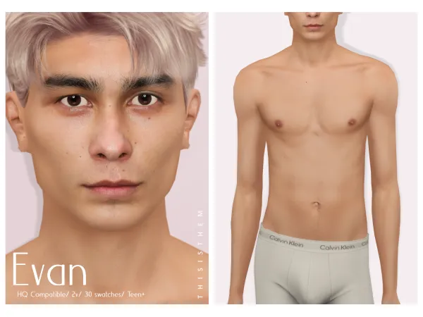 Alpha [THISISTHEM] Evan Skin & Overlay by thisisthem - The Sims 4 custom content