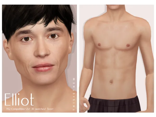 Alpha [THISISTHEM] Elliot Skin Overlay - The Sims 4 Custom Content