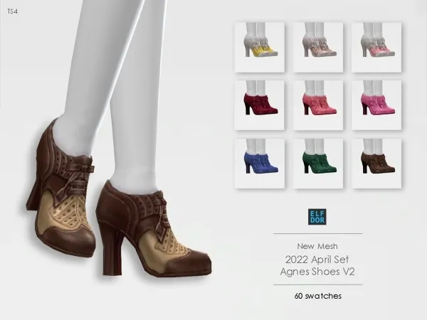 Mix Agnes Shoes V2 by elfdor - The Sims 4 Custom Content