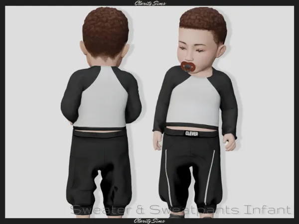 Alpha Sweater Sweatpants Infant by clarity-sims - The Sims 4 Custom Content