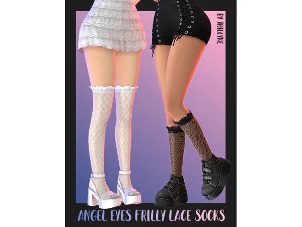 Angel Eyes Frilly Lace Socks