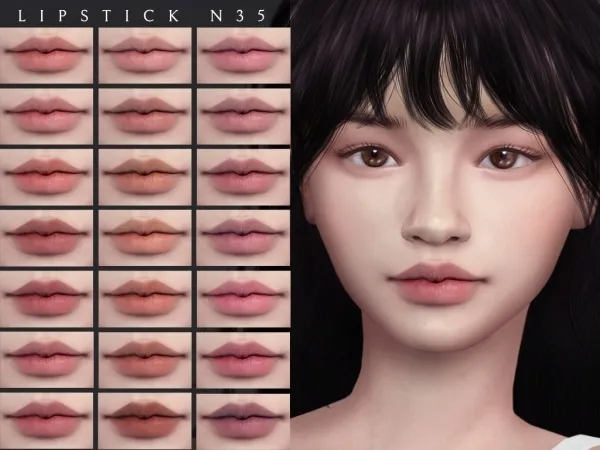 Alpha Lipstick N35 by Lutessasims - The Sims 4 Custom Content
