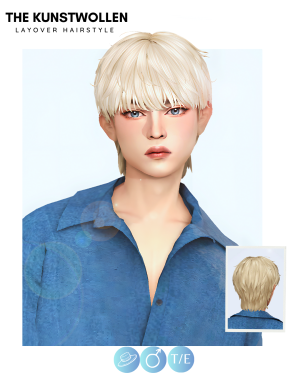 Mix Layover hairstyle by The_Kunstwollen - The Sims 4 Custom Content