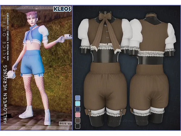 Alpha Halloween Heroines Male Alice Outfit by smsims - The Sims 4 Custom Content