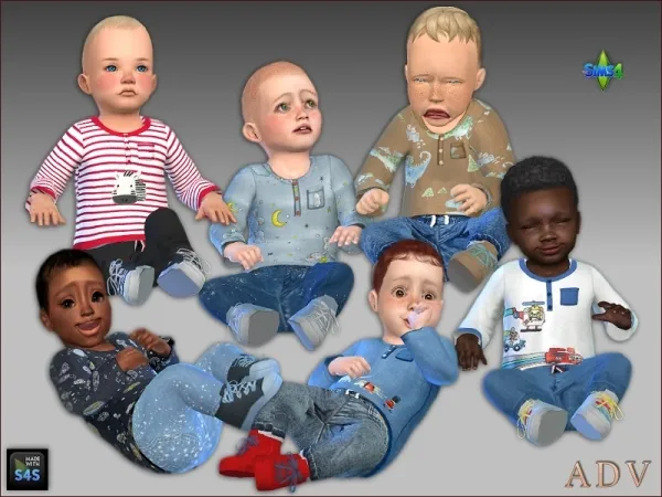 Alpha Outfits for infant boys - The Sims 4 Custom Content