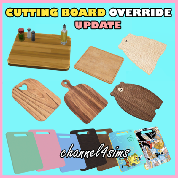 Mix Cutting Board Override UPDATE by simsfinds - The Sims 4 Custom Content