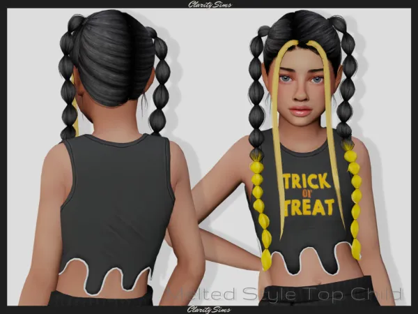 Alpha Top Melted Style Child by clarity-sims - The Sims 4 Custom Content