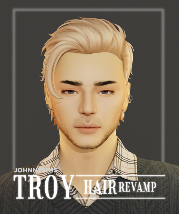 Maxis Match Troy Hair (Revamped) by simsfinds - The Sims 4 Custom Content