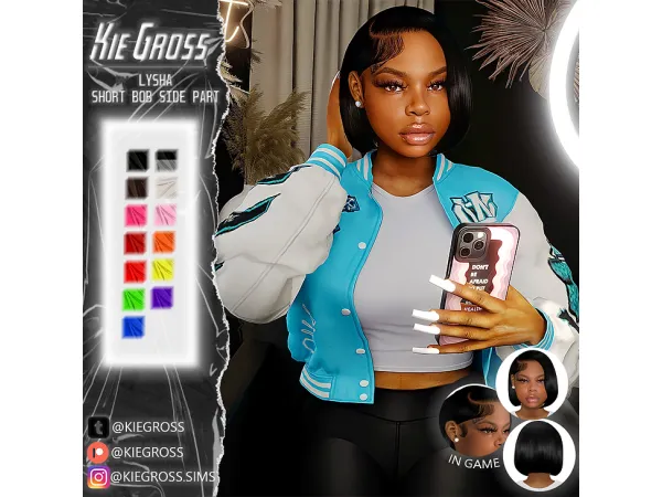 Alpha Lysha Short bob - The Sims 4 Custom Content